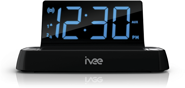 Ivee Black Radio Front - Ivee Flex Voice Control Alarm Clock - Black (600x375), Png Download