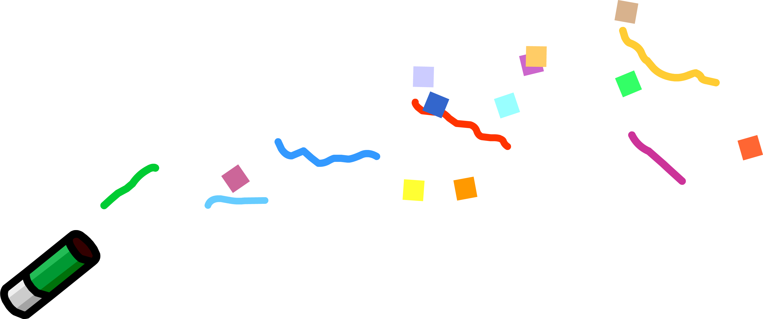 Confetti Blaster Sprite 002 - Club Penguin Confetti (3197x1338), Png Download