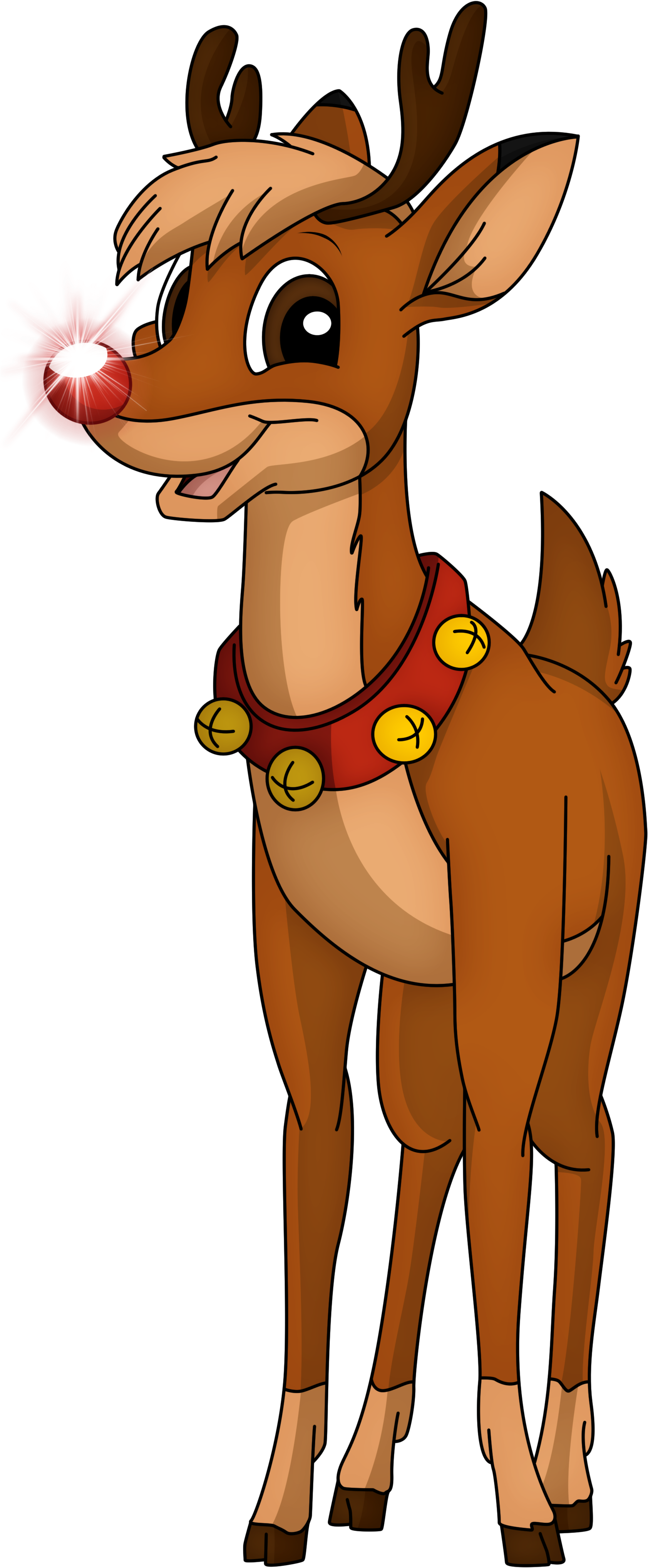 Rudolph The Red-reindeer - Rudolph La Renna Dal Naso Rosso (1900x4232), Png Download