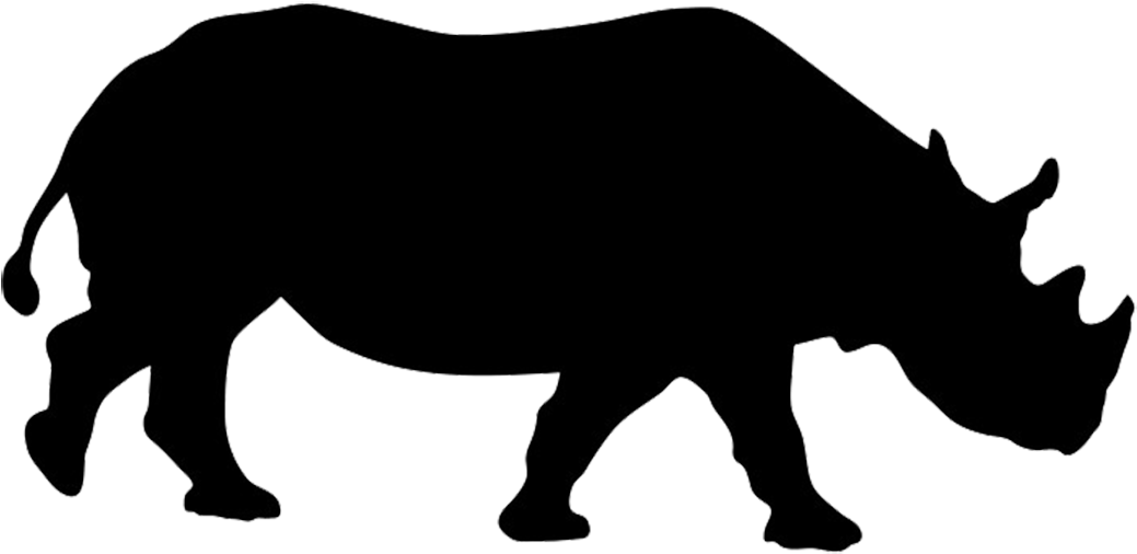 Rhinoceros Silhouette - Animal Silhouette (1063x557), Png Download