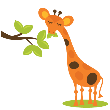 Giraffe Eating Leaves Svg Scrapbook Files Free Svgs - Giraffe Eating Leaves Clipart (432x432), Png Download