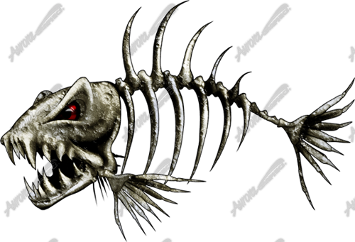 Snook Drawing Skeleton - Tattoo (500x341), Png Download