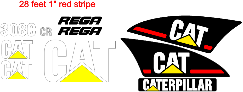 Caterpillar 308c Cr Decal Set - Decal (929x353), Png Download