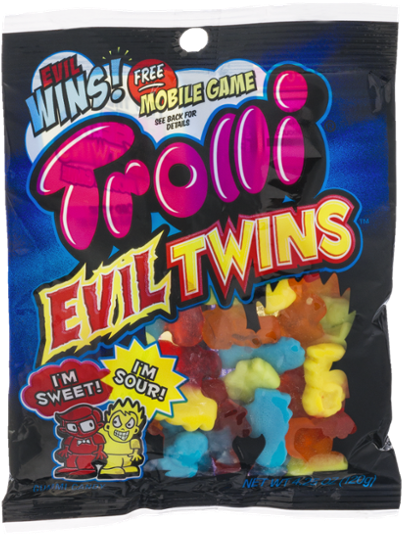 Trolli Gummi Candy Evil Twins 130ml - Pack (600x600), Png Download