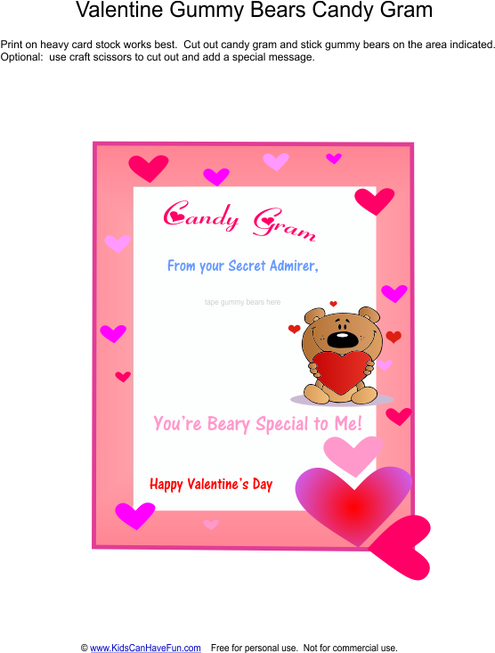 Valentines Day Candygrams For Kids, Family And Teachers - High School Candy Gram Valentines Day (562x732), Png Download