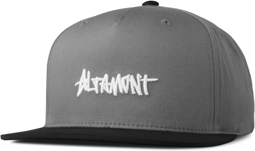 Altamont Oneliner Snapback Hat - Altamont Oneliner Snapback Grey Black (900x529), Png Download