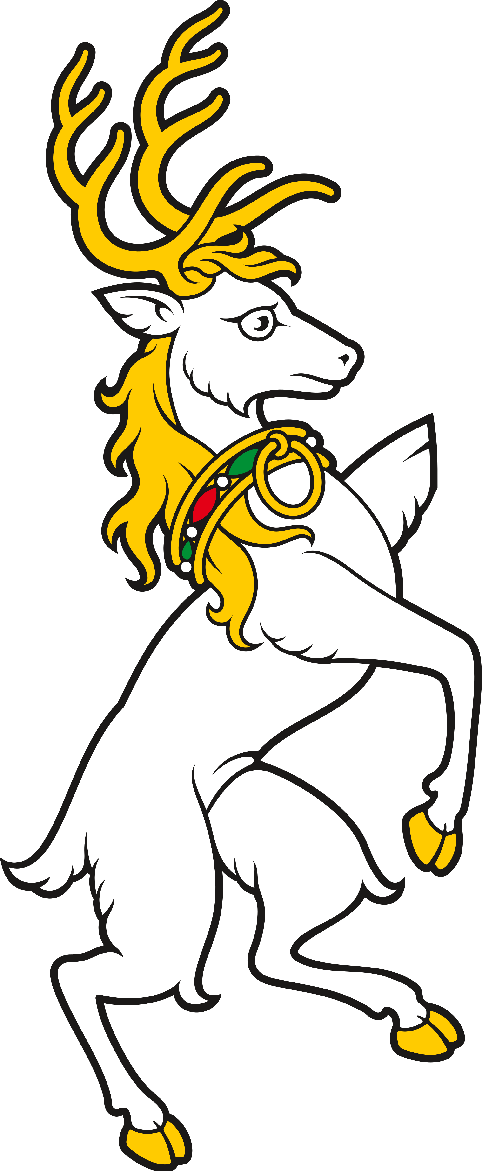 Open - Deer Coat Of Arms (2000x4851), Png Download