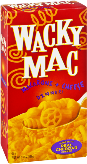 Wacky Mac Macaroni & Cheese Dinner, - Wacky Mac Macaroni + Cheese Dinner - 5.5 Oz Box (600x600), Png Download
