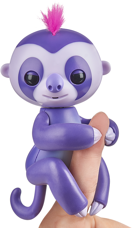 Want Have Where To Buy - Fingerlings - Interactive Baby Sloth (purple) By Wowwee (614x768), Png Download