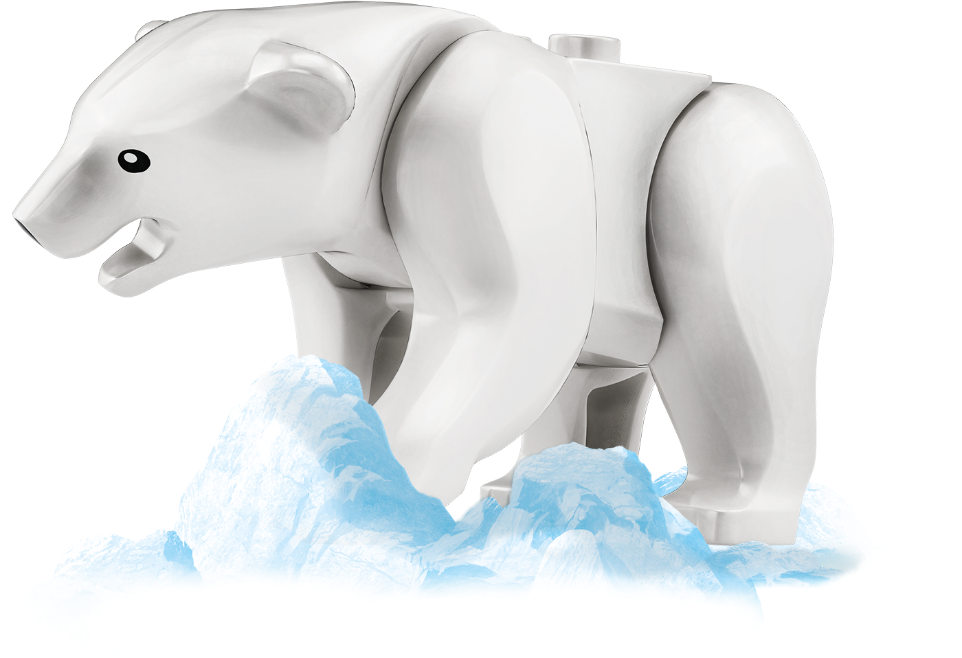 The Snow Has Cleared To Reveal A Polar Bear In The - Sculpture (1500x1410), Png Download