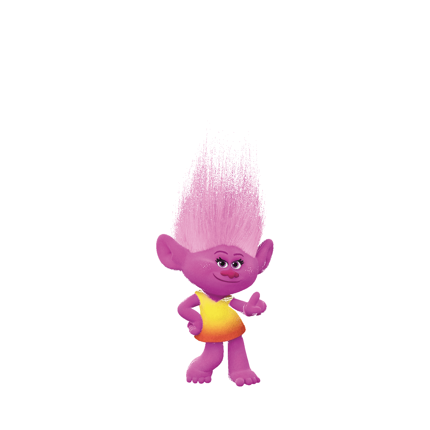 Dreamworks Trolls Sticker By Imoji - Trolls Bottle Cap / Buttons / Poppy Buttons/ 1" Buttons (380x861), Png Download
