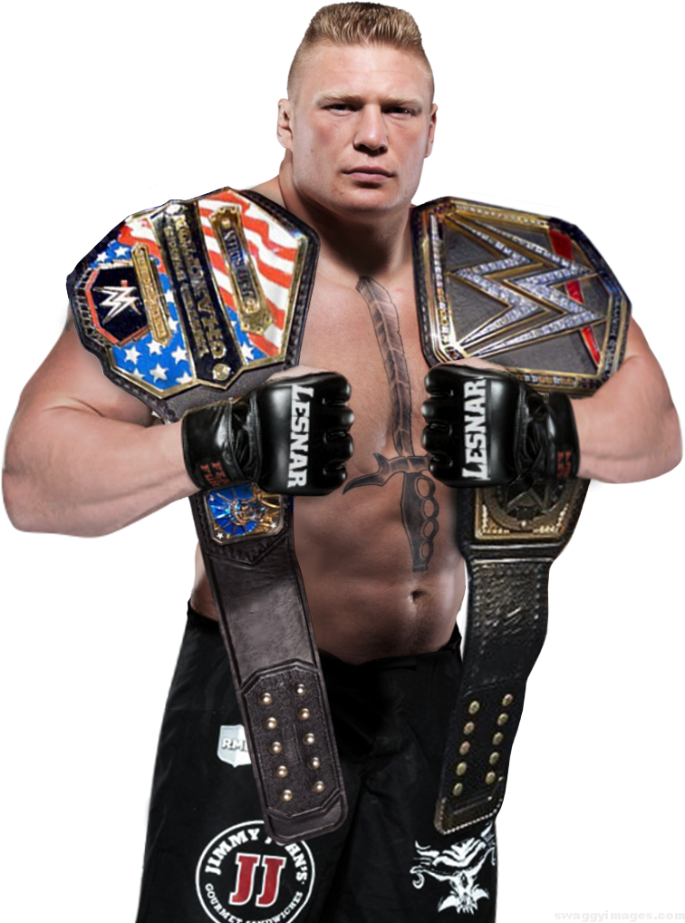 Brock Lesnar Wwe And Us Champion - Jeff Hardy World Title (764x1017), Png Download