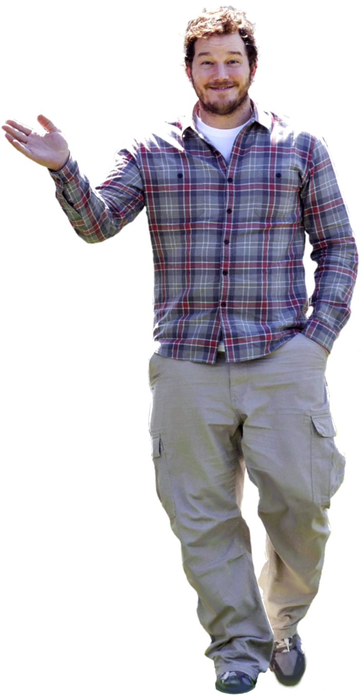 Andy Pratt Chris Pratt As Andy Dwyer On P&r Set - Chris Pratt Transparent Background (923x1426), Png Download