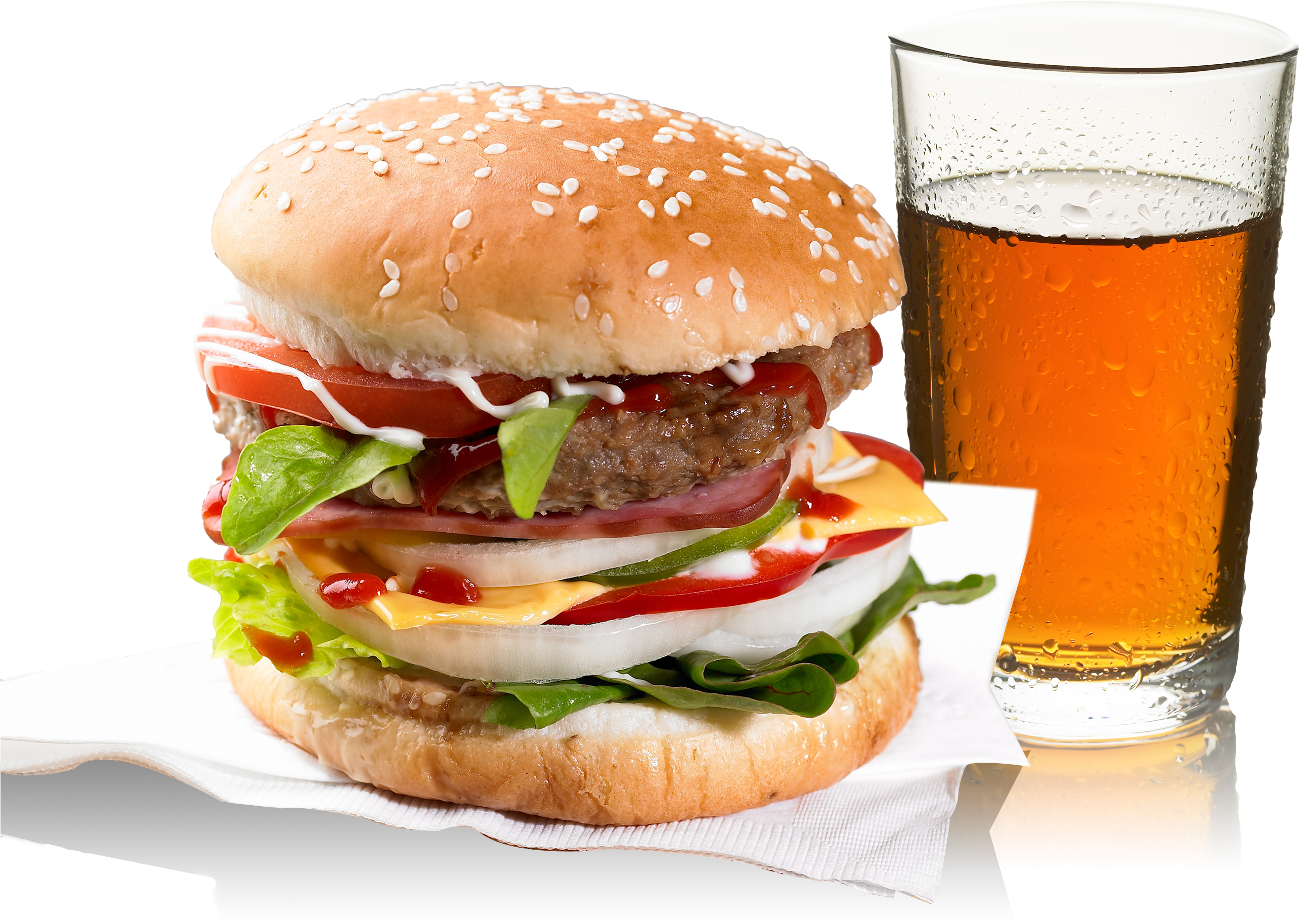 Hamburger With Fries Png Jpg Free Library - Food Psd (2567x2567), Png Download