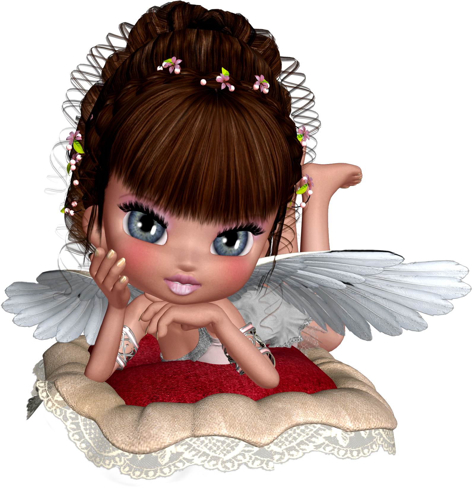 3d Angel Png (1593x1735), Png Download