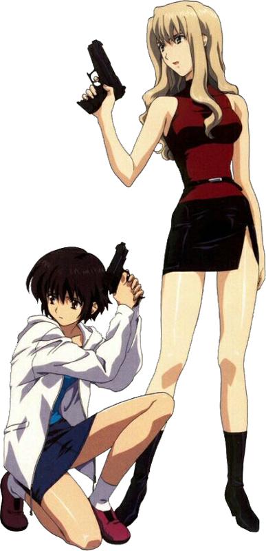 Kirika Yuumura And Mireille Bouquet - Noir Anime (387x800), Png Download