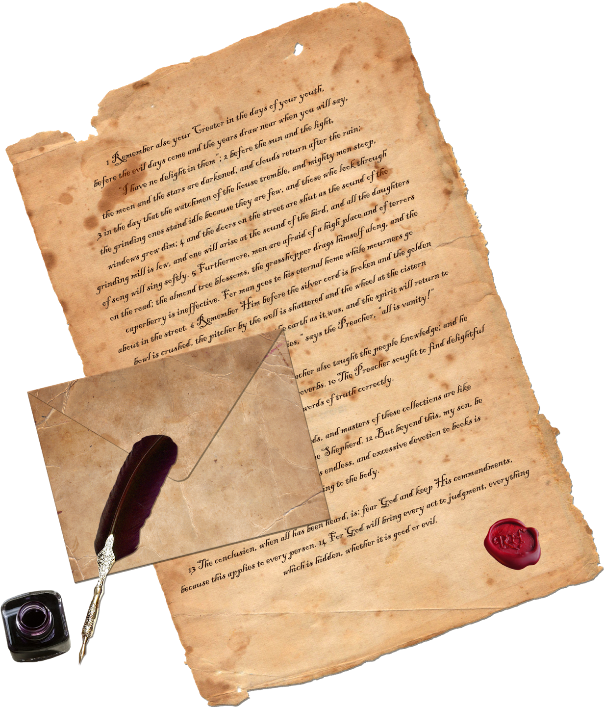 Envelope Wax Stamp - Old 1600 Letter (1600x1600), Png Download