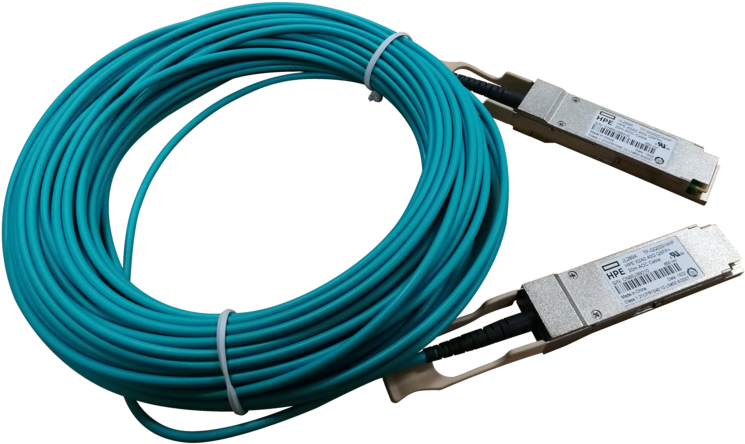 Hpe X2a0 40g Qsfp To Qsfp 20m Active Optical Cable - Hpe Network Cable - Fiber Optic 66 Ft (800x600), Png Download