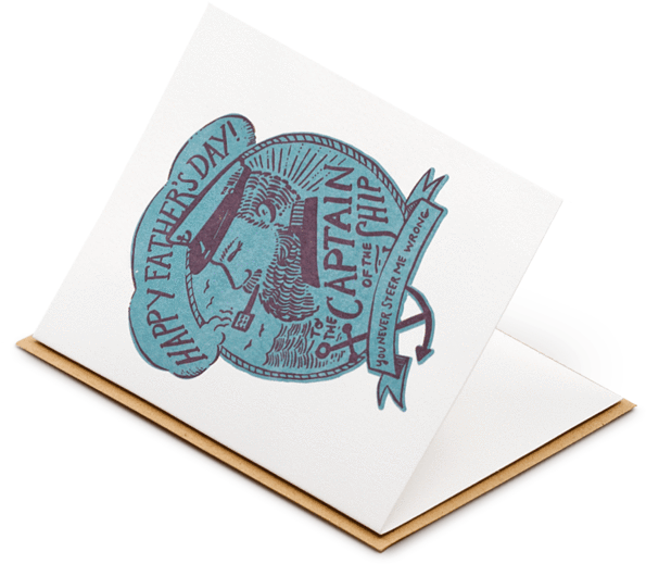 Captain Of The Ship Father's Day Card - Hello Lucky - Single Card - Captain Of The Ship (760x622), Png Download