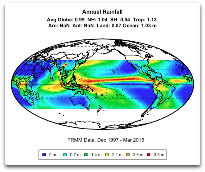 Annual Rainfall - Tropical Rainfall Measuring Mission (721x627), Png Download