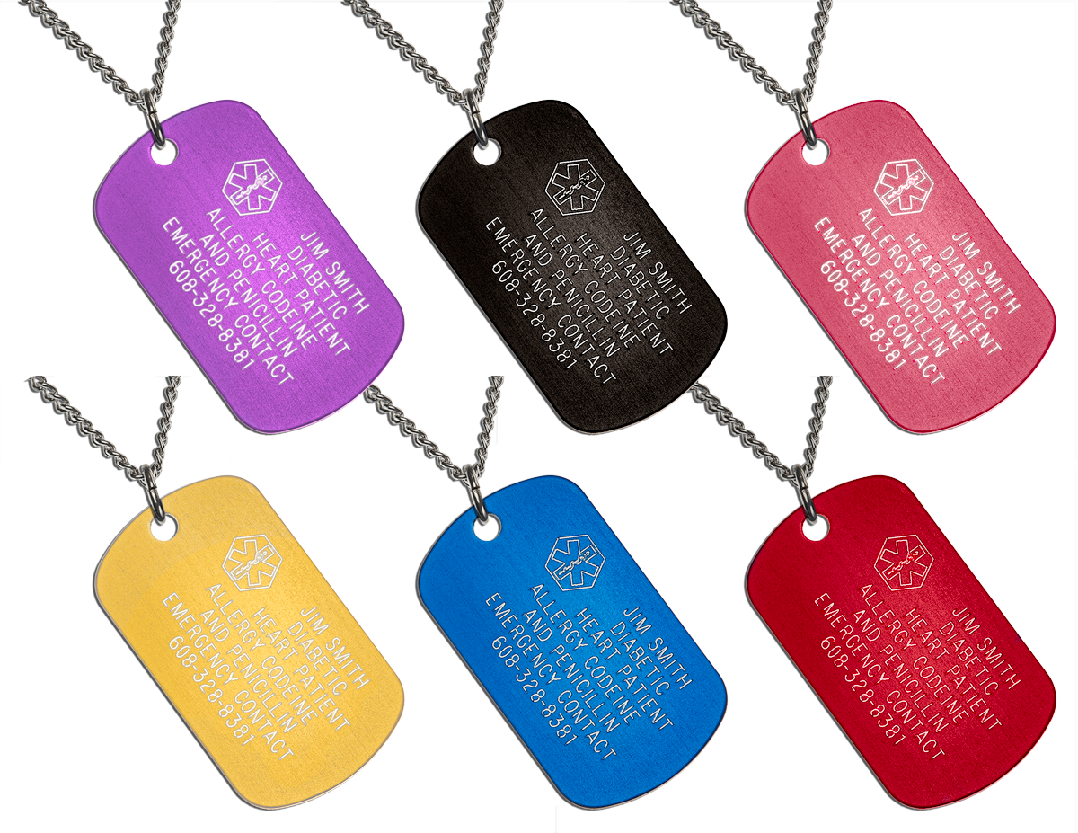 Aluminum Medical Alert Necklace With Small Medical - Hexagon Medical Alert Necklace (1200x927), Png Download