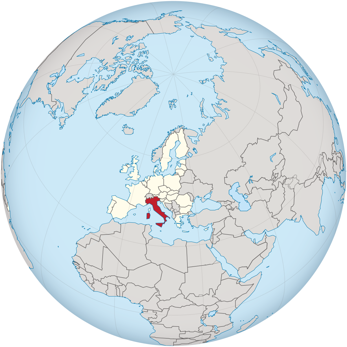 Italy Globe Map (1200x1200), Png Download