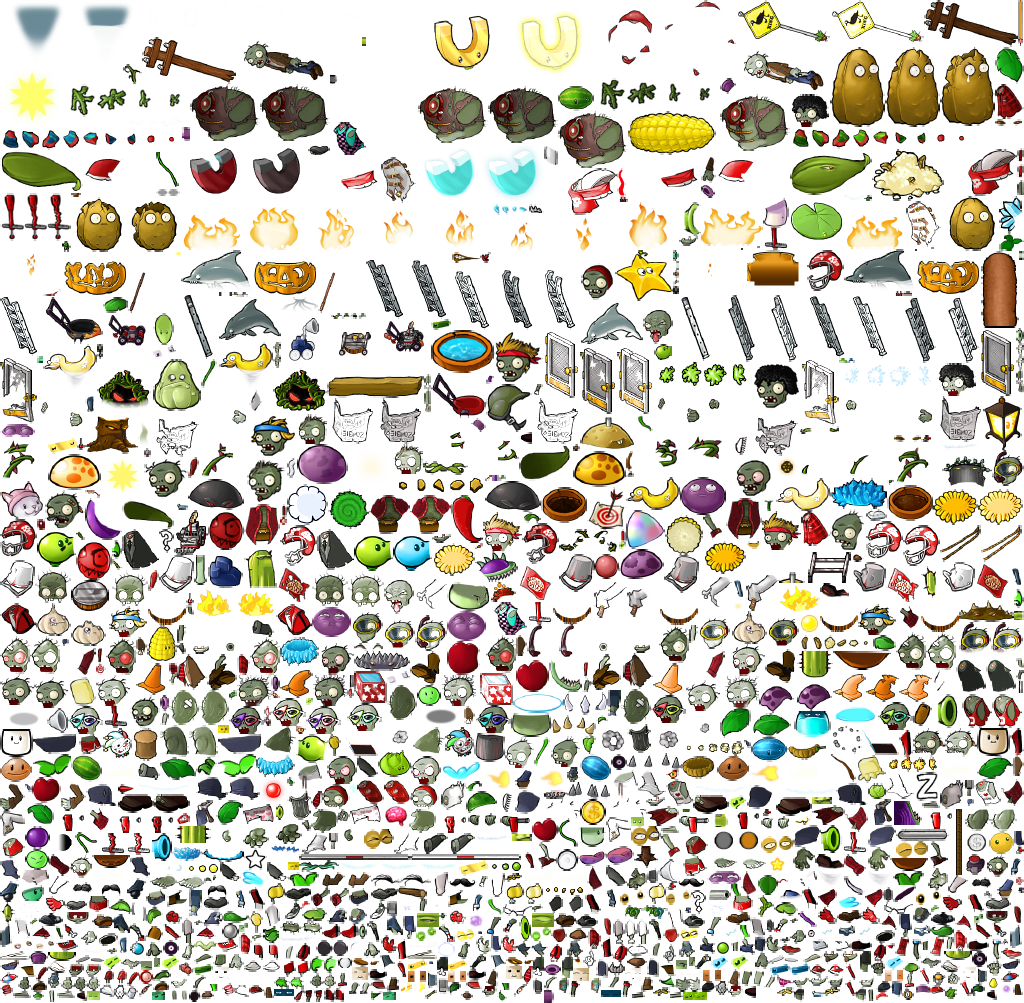 Plants Vs Zombies - Plants Vs Zombies Zombie Sprites (1024x1003), Png Download