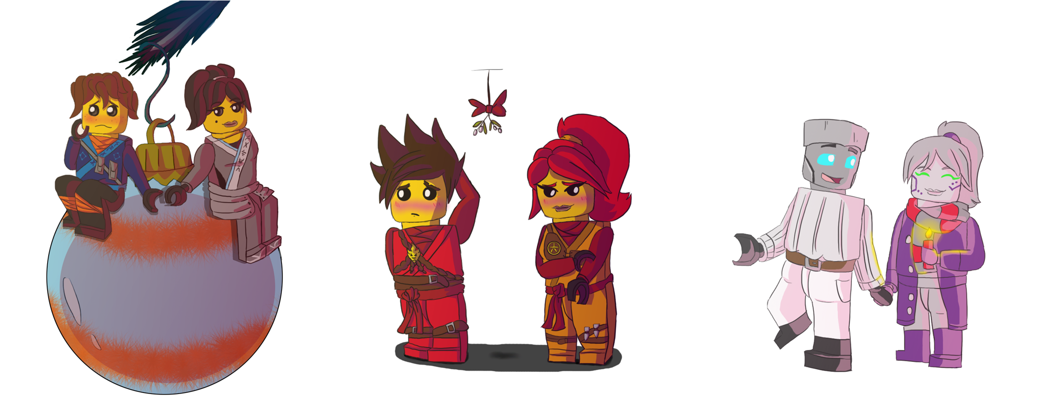 Ninjago Christmas/holiday Couples - Ninjago Couples (2100x862), Png Download