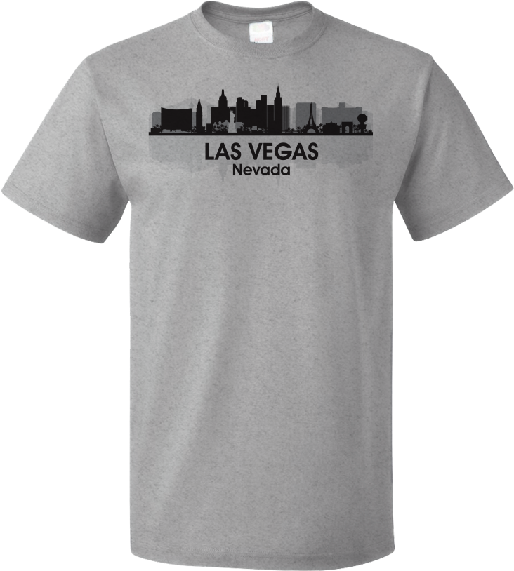 Unisex Grey Las Vegas, Nv City Skyline - Golf Mk3 T Shirt (804x1005), Png Download