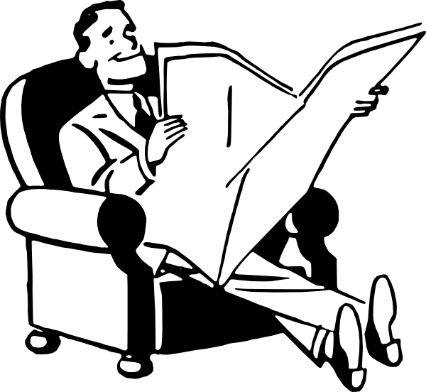 How To Set Use Man Reading Paper Svg Vector (600x552), Png Download