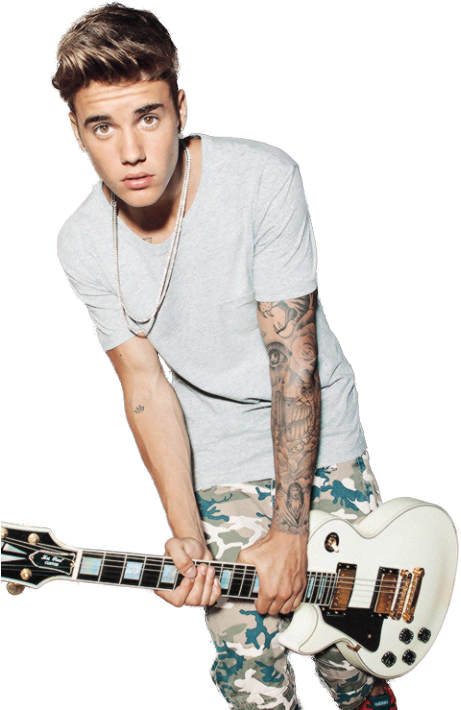 Justin Bieber Png - Justin Bieber With Guitar Hd (480x720), Png Download
