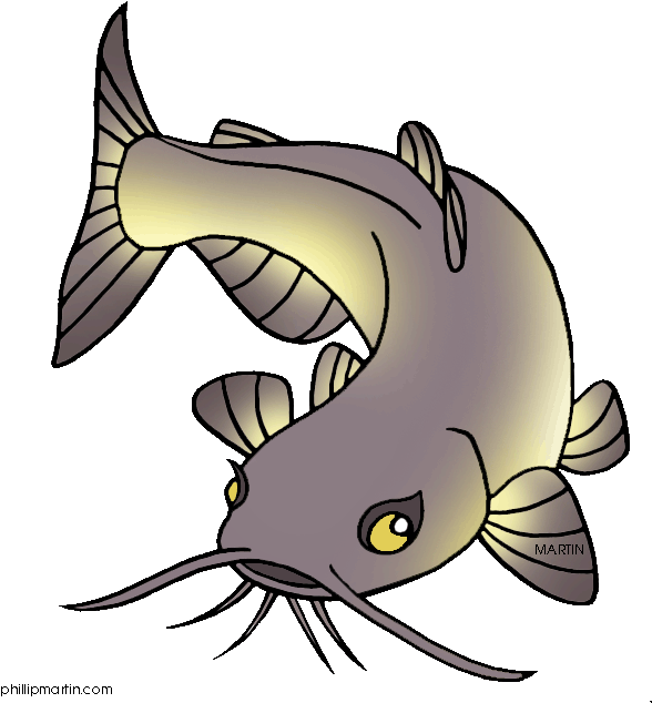 Cartoon Picture Of Catfish (617x648), Png Download