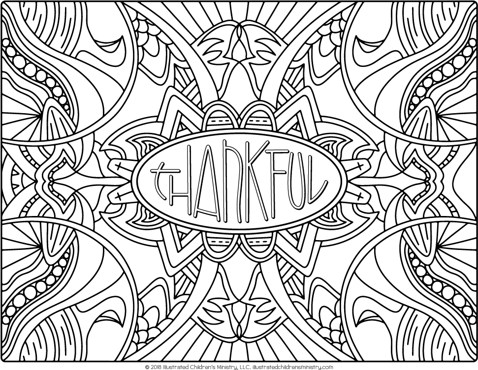 "i Will Give Thanks" Coloring Pages - Line Art (1024x792), Png Download