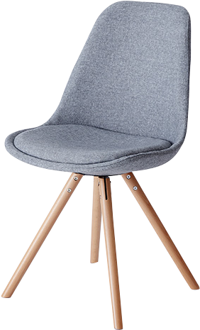 Upholstered Turner Chair In Grey - Upholstered Wire Leg Chairs (600x600), Png Download