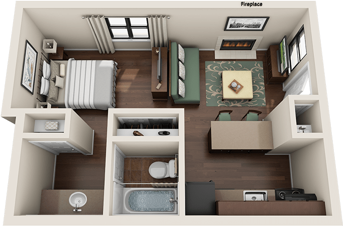 Open Studio Apartment In Salt Lake City - Seven65 Lofts (700x700), Png Download