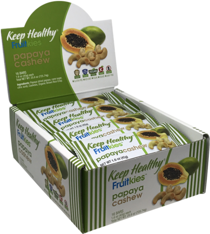 Keep Healthy Fruitkies Papaya Cashew 16 Bar Caddy - Keep Healthy Inc Fruitkies Papaya Cashew Bar (900x600), Png Download