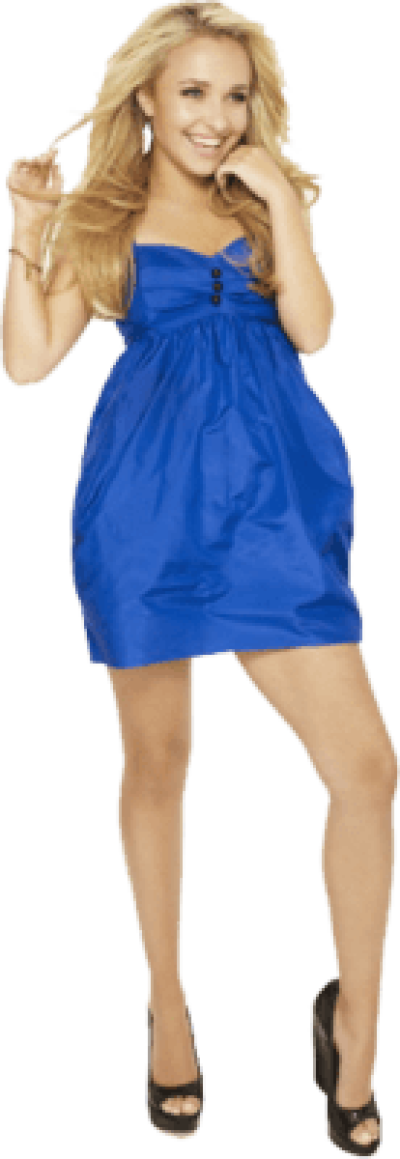 Hayden Panettiere Blue Dress - Hayden Panettiere 2007 Seventeen Magazine (400x1159), Png Download