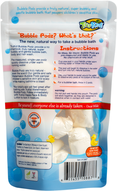 Trukid Bubble Podz Watermelon Scented Bubble Bath Travel - Bone (700x700), Png Download