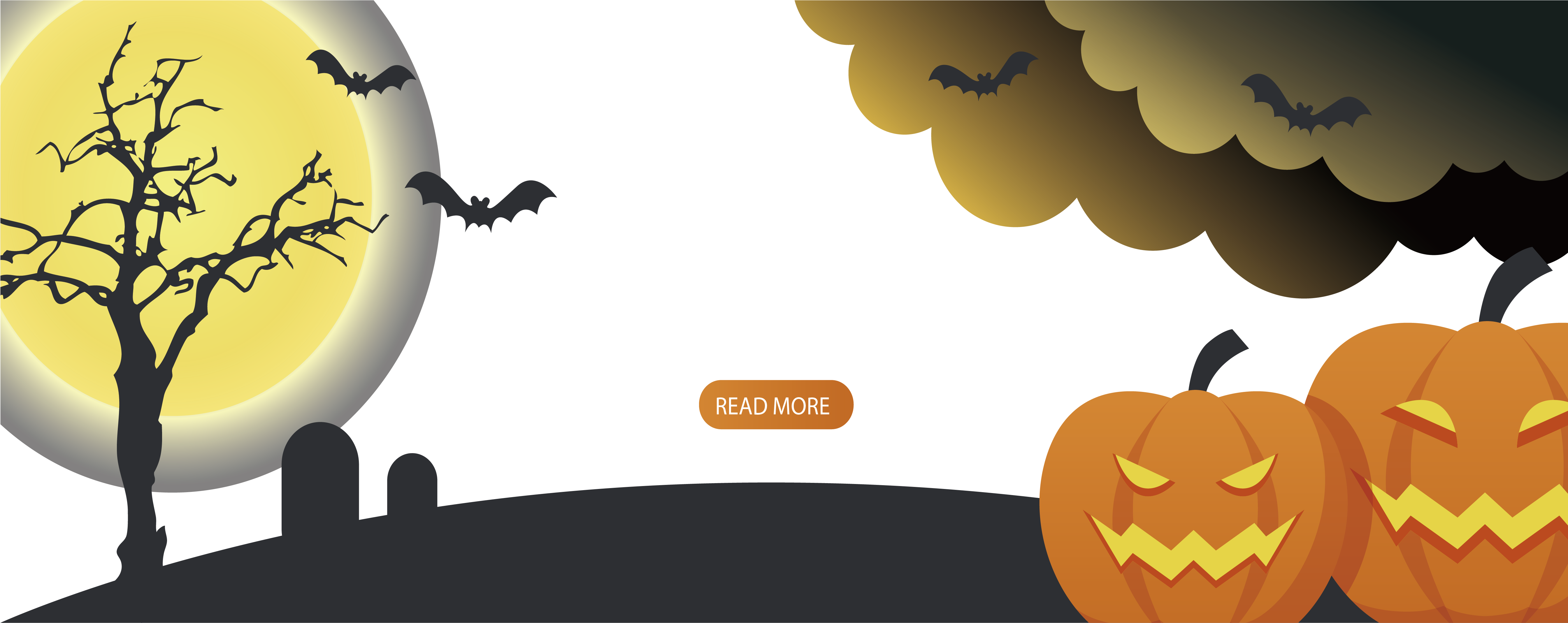 Halloween Illustration Banners Transprent - Banners Halloween (6073x2578), Png Download