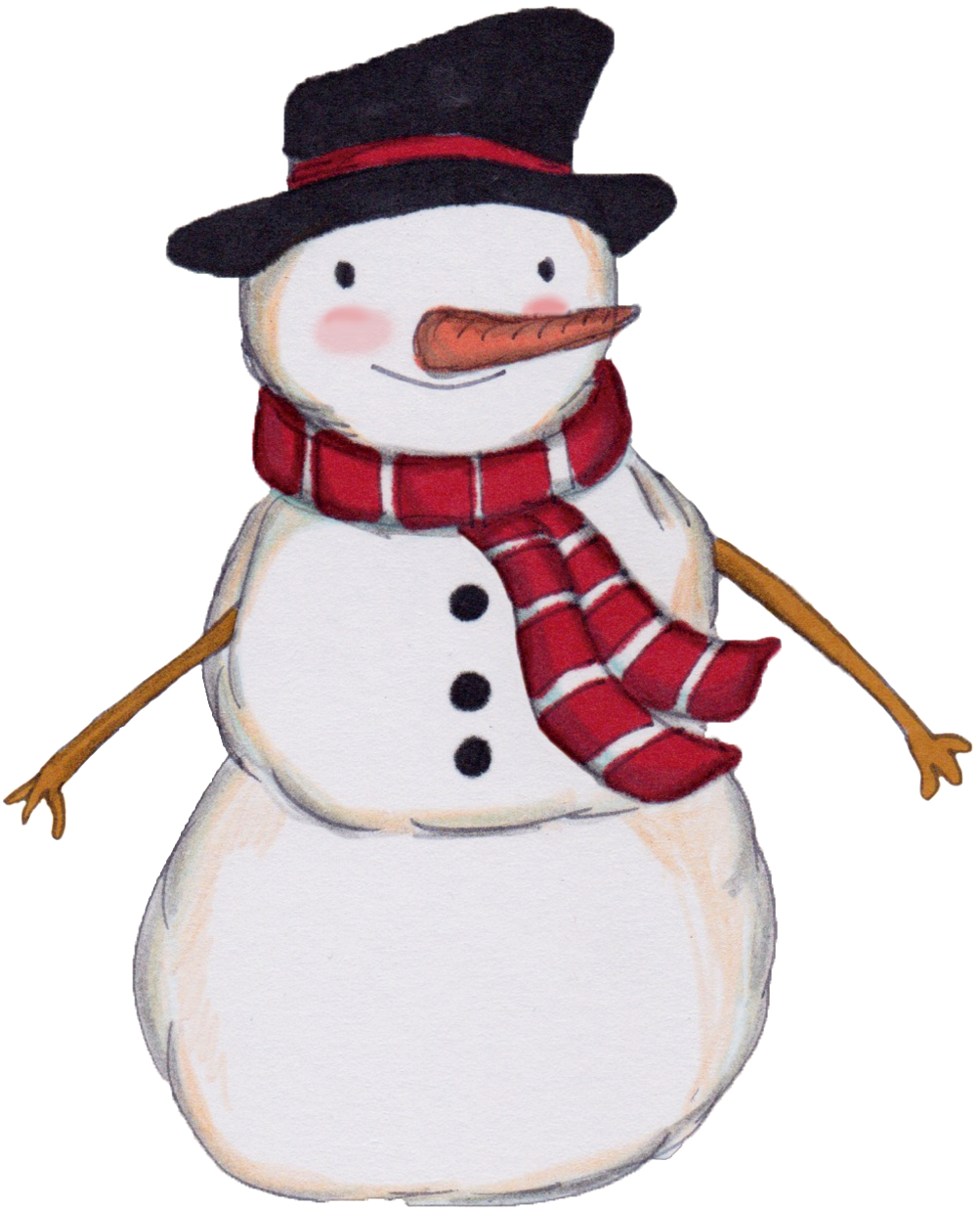 Hand Painted A Cute Little Snowman Png Transparent - Snowman (1024x1448), Png Download