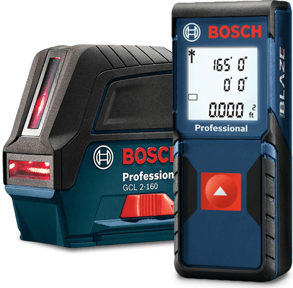 Measuring Tools - Bosch - Self-leveling Cross-line Laser With Plumb Points (574x566), Png Download