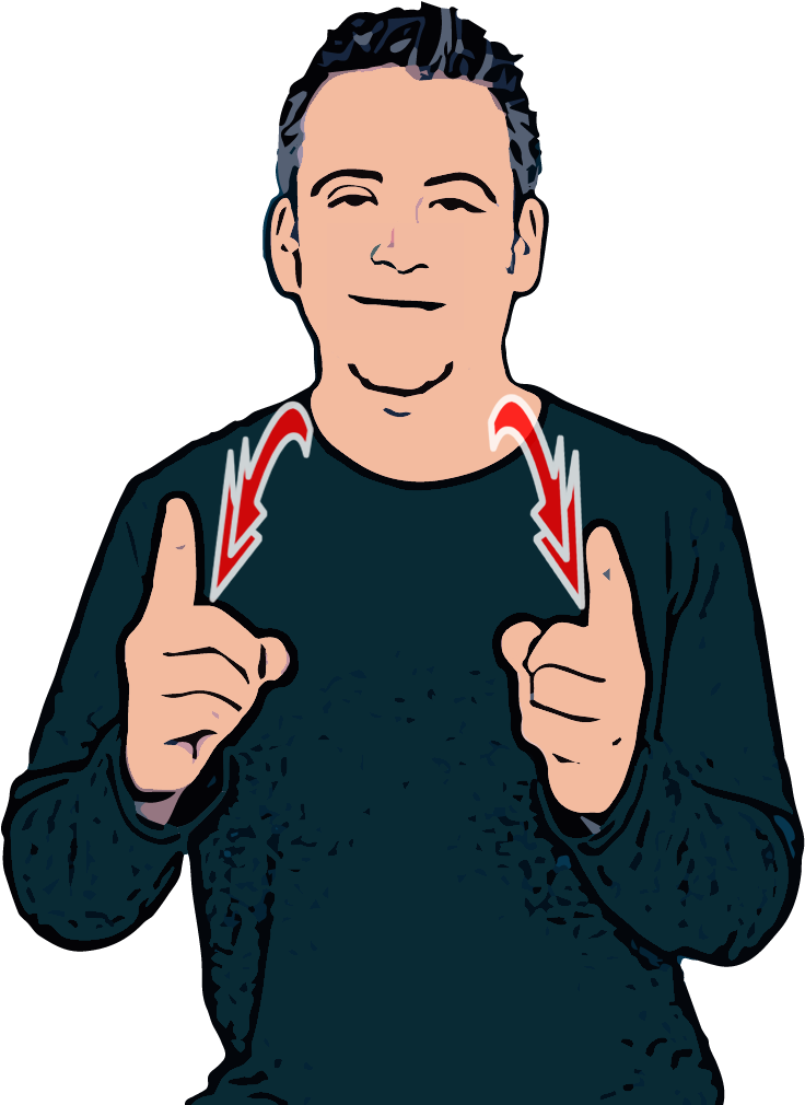 Index Fingers Extended On Both Hands Start Pointing - British Sign Language Teacher (785x1009), Png Download