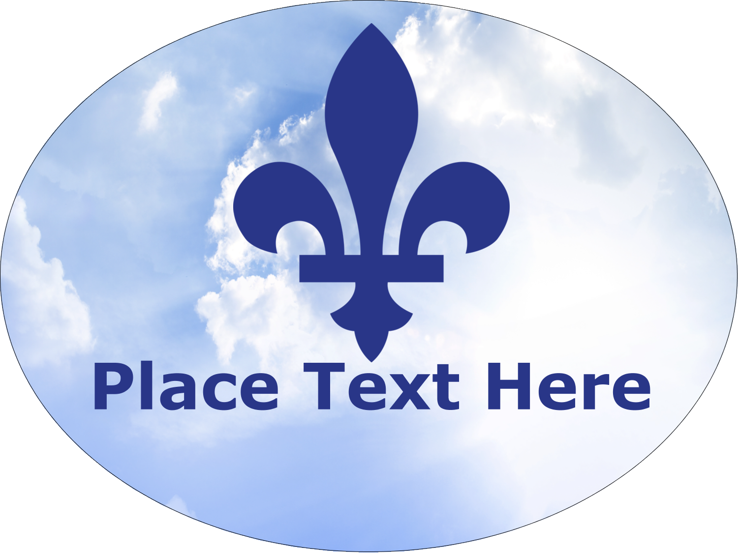 4" X 3" Oval Label - Fleur De Lis French Canadian (1500x1125), Png Download