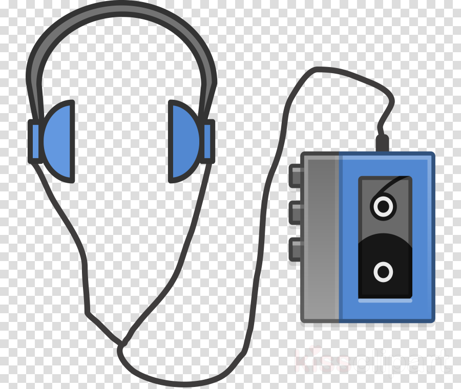Download Headphone And Cassette Art Clipart Cassette - Cassette Tape Player Clipart (900x760), Png Download