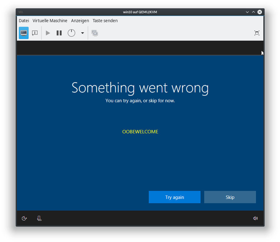 Something Went Wrong 29 Kb - Kvm Windows 10 (930x807), Png Download