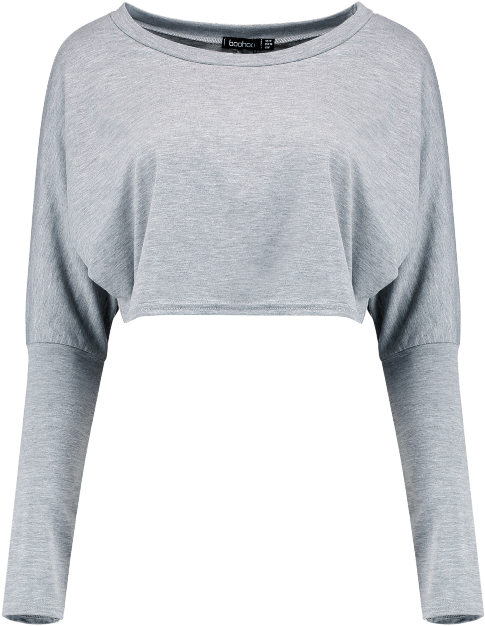 Martha Batwing Crop Top - Martha Batwing Slash Neck Crop Grey - Size 4 (1000x1500), Png Download