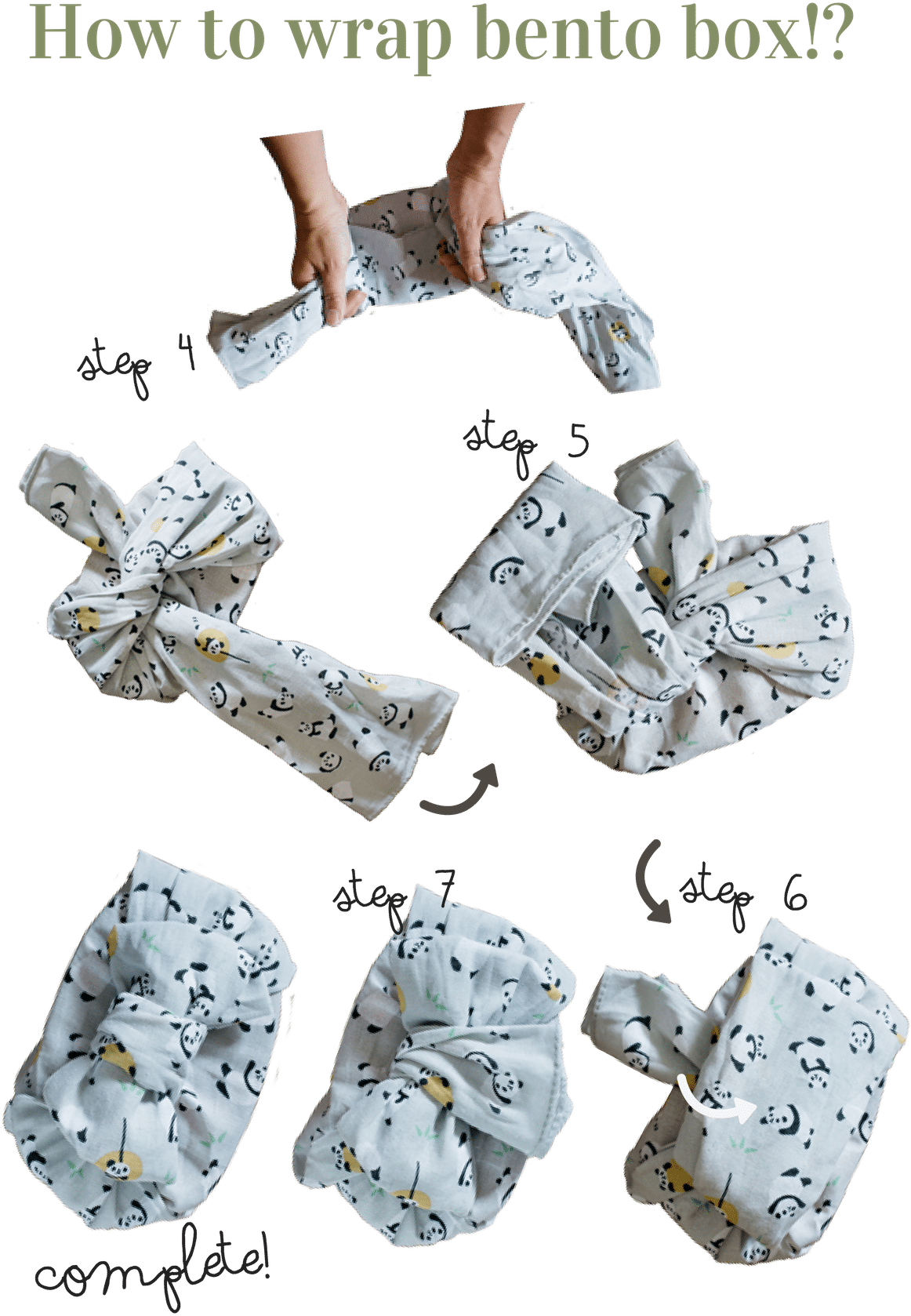 Second Half Steps Of How To Wrap Bento Box Photo Instrutions - Wrap A Bento Box (1200x1800), Png Download