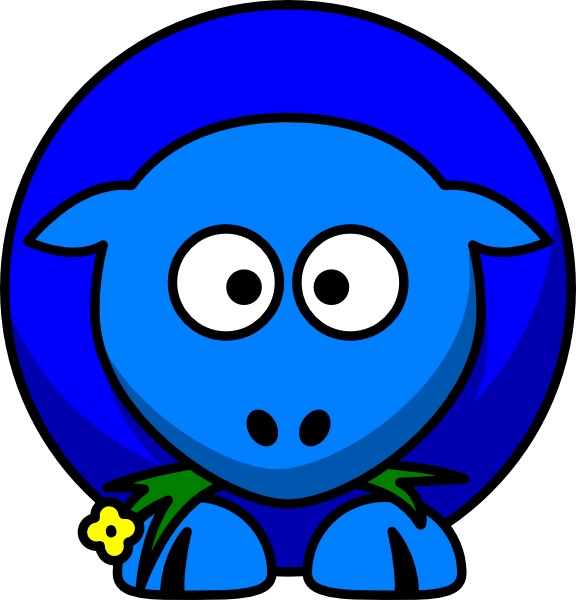 Sheep Blue Two Toned Looking Cross Eyed Svg Clip Arts (576x600), Png Download