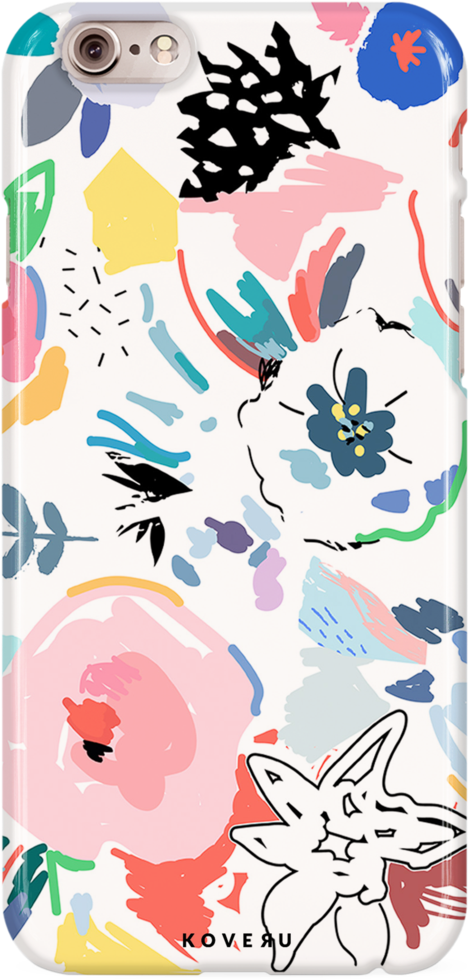 Abstract Floral Graphic Cover Case For Iphone 6/6s - Mobile Phone Case (1024x1024), Png Download