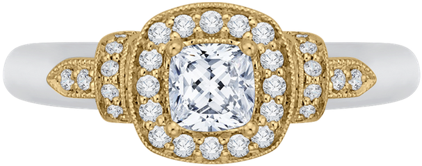 Promezza 14 K Two-tone Gold Promezza Engagement Ring - 300-2cu6 Platinum Tacori Starlit Engagement Ring (800x800), Png Download